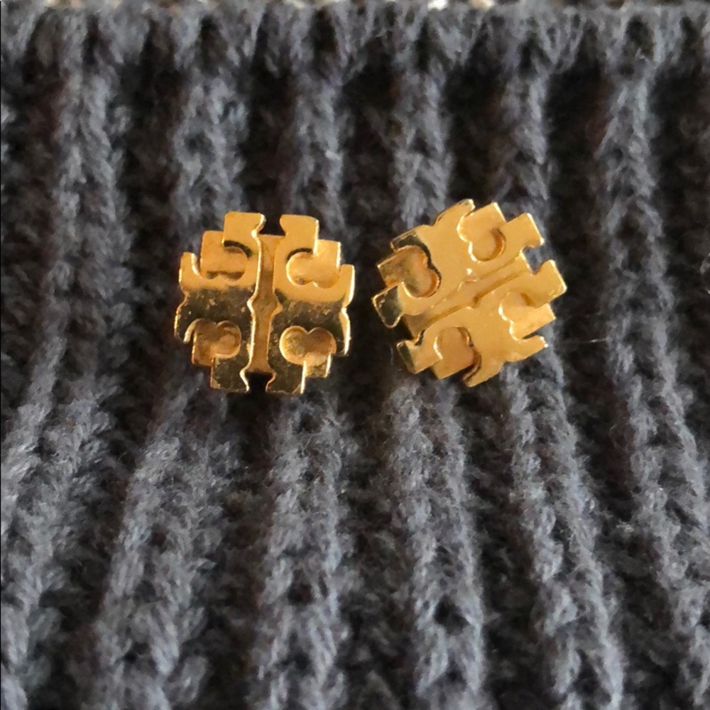 Tory Burch gold logo earrings